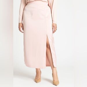 Eloquii Satin Slit Skirt - Size 20 - Light Pink